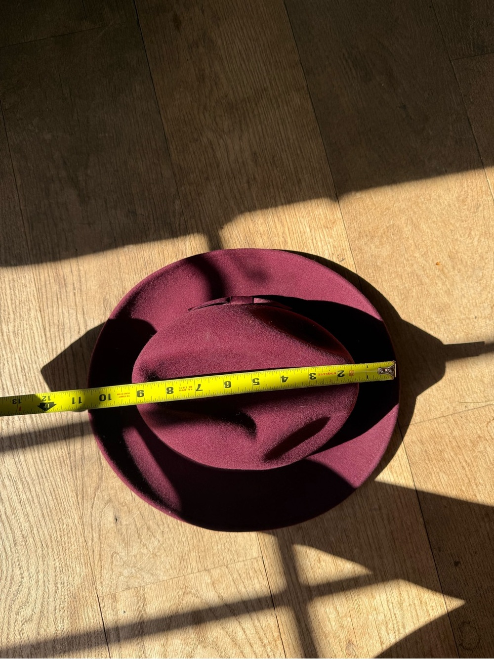 Men's Wool Fedora Hat - Burgundy - Picture 7 of 7